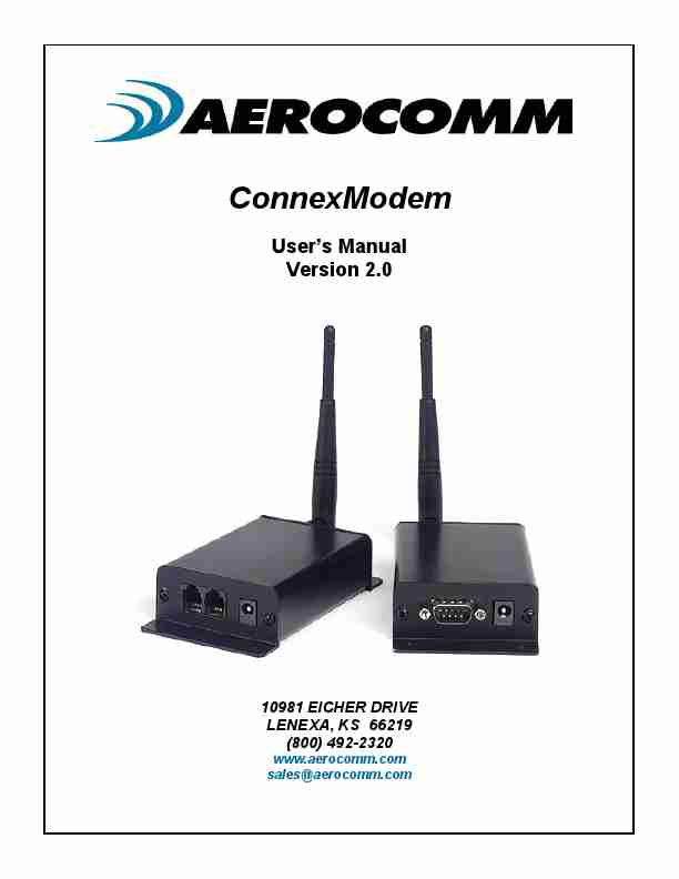 AeroComm Network Card ConnexModem Version 2 0-page_pdf